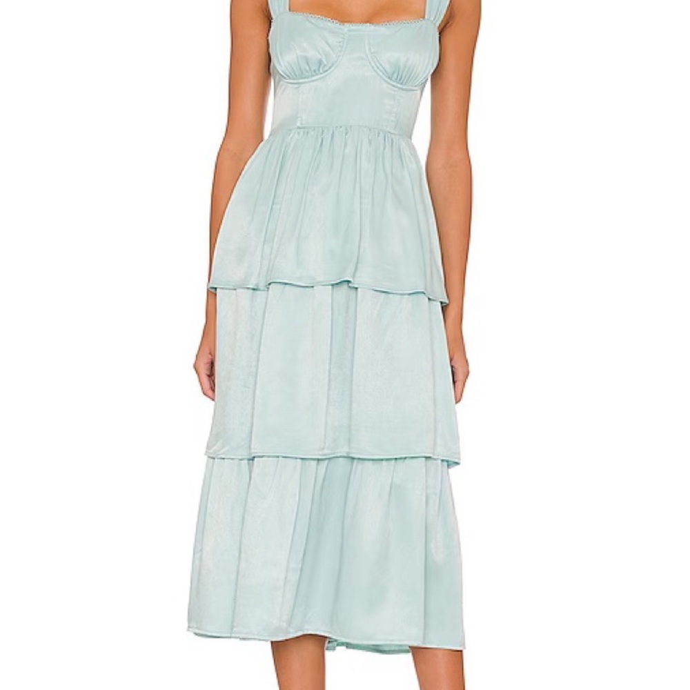 WeWoreWhat Tiered Midi Dress in Pale Mint